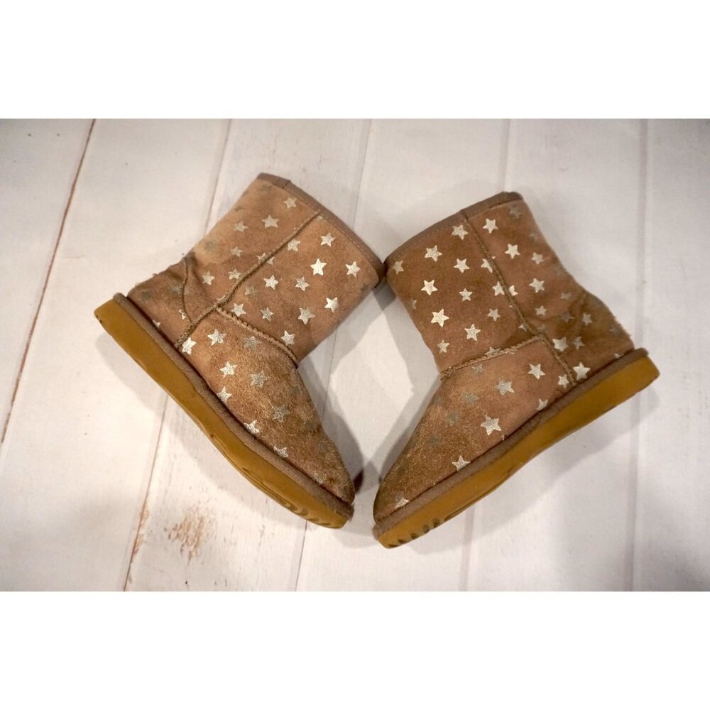 Ugg Brown Suede Star Print Girls Boots – Size 2 - Picture 10 of 13